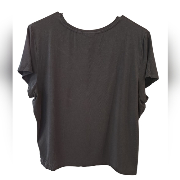 ARITZIA BABATON V-NECK CROPPED SHORT SLEEVE T-SHIRT. SIZE X-LARGE. - Picture 2 of 6